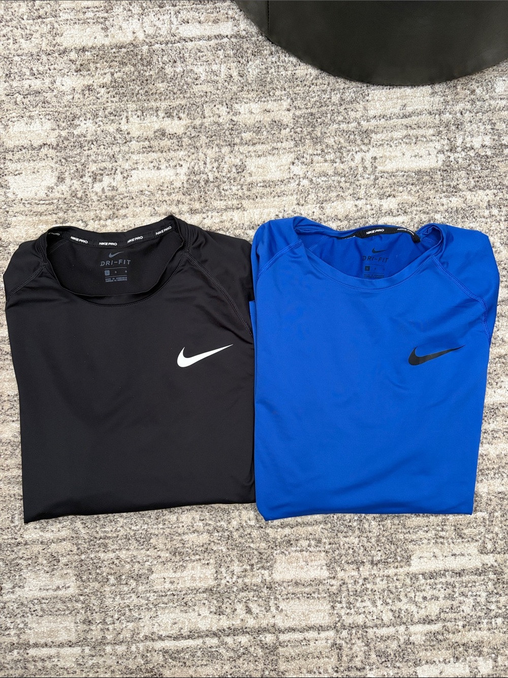 Men’s Nike Dri-FIT long Sleeve Tops - Black & Royal Blue